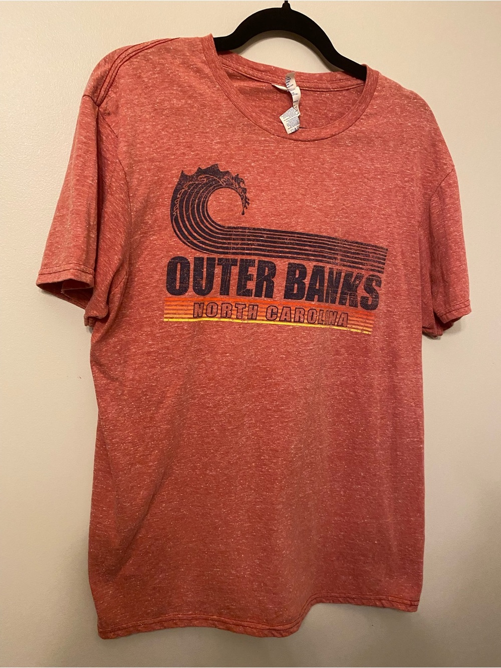Outer Banks North Carolina Red Heather Graphic Short-Sleeve Tee